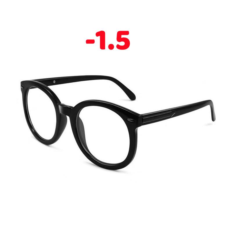 Diopter -0.5 To -6.0 Big Size Round Black Myopia Glasses Reading Glasses For Women Men Optical Spectacle Frame Computer Eyewear