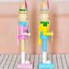 Wooden Rabbit Nutcrackers With Safe Paint 25cm High Decorative Toy for Easter Celebration & Kids Room Mood Gift