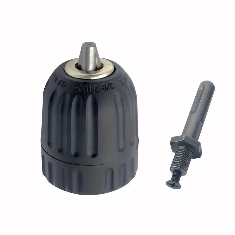 0.8-10mm Precise Keyless Drill Chuck Converter 3/8"- 24UNF Thread Quick Change Adapter SDS-Plus Shank 1/4" Hex