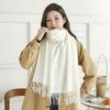 Women's Thick Wool Cashmere Scarf, Autumn/Winter Versatile Unisex Solid Color Shawl, Faux Cashmere, New Thickened Design