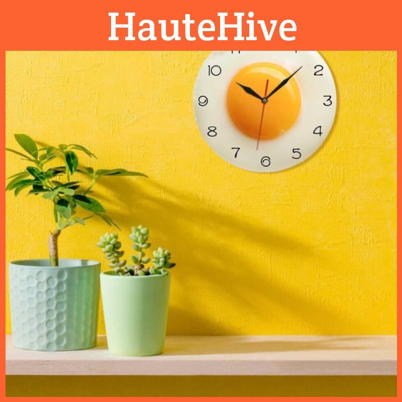 Digitale geräuschlose Quarz-Wanduhr Spiegelei mit Acrylrahmen für Küchendekor