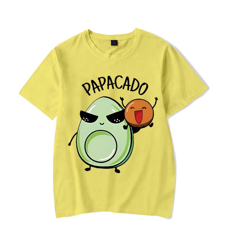 Kawaii Papacado Mamacado Print Couple Matching Cartoon Tshirt Summer Women Men Funny Graphic Tshirts Lovers Streetwear Tops Tees