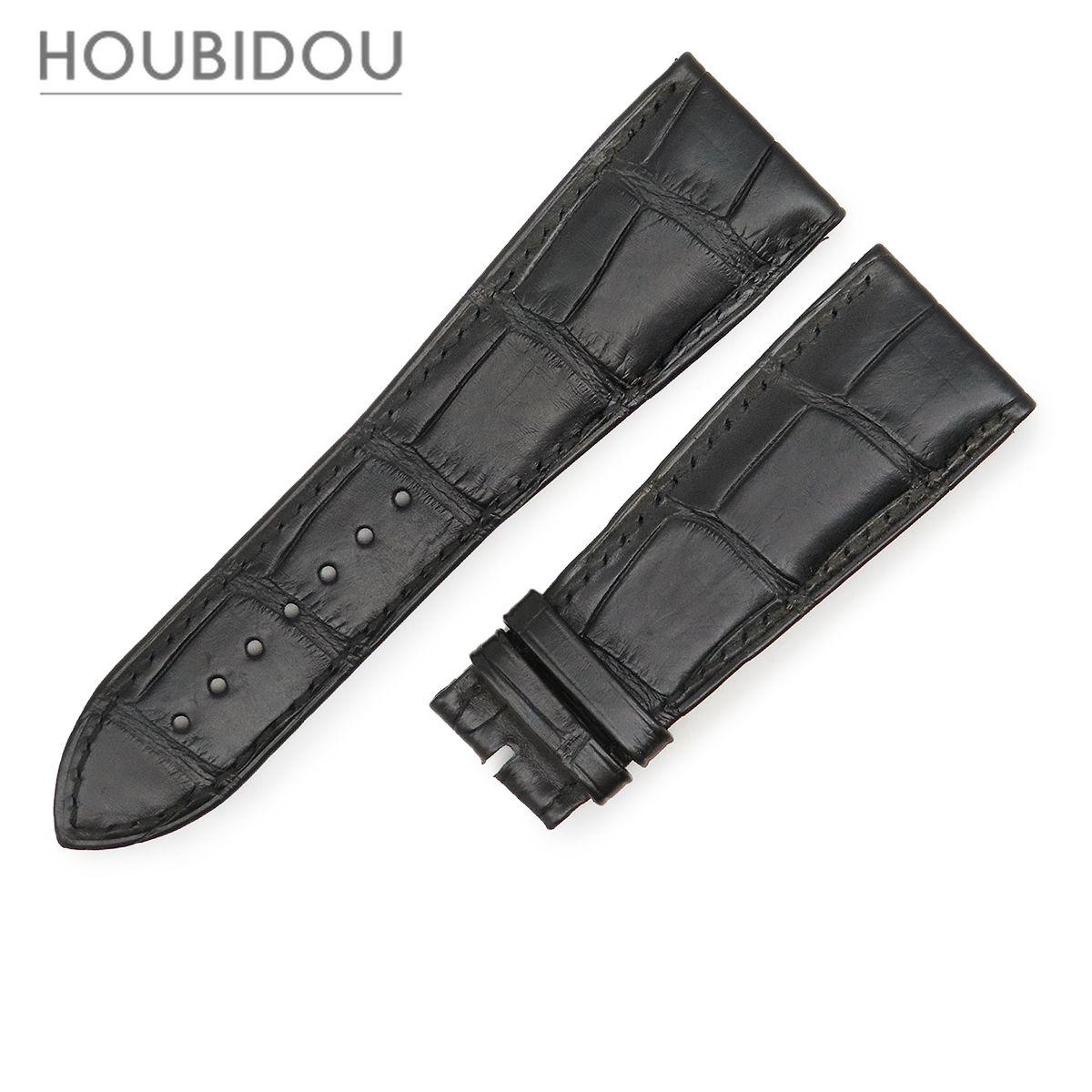 Used Piaget PIAGET Watch Parts Crocodile Black Genuine Replacement Croco Belt Band Strap 26mm Black [Used]