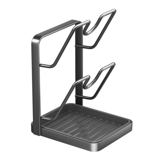 Topfdeckel-Aufbewahrungsgestell mit Abtropfschale U-förmiges Rillendesign Hält Deckel aufrecht Mehrzweck-Küchenutensilien-Organizer