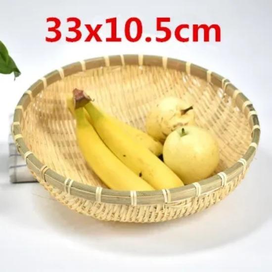 Natural Handmade Bamboo Baskets Fruit Vegetables Bread Rattan Steamed Storage Basket Home Tableware Storage Box Bread Basket