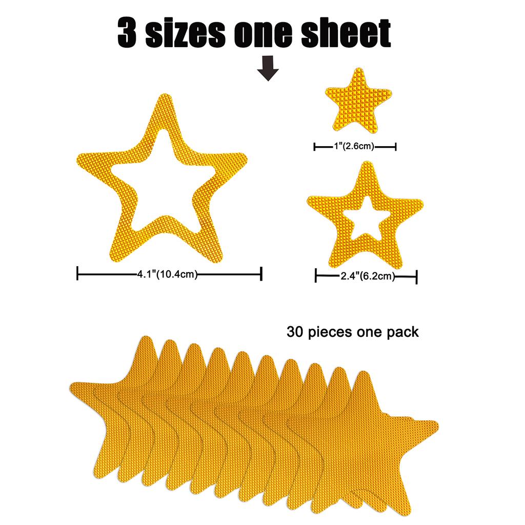 10pcs Star-Shaped Bathtub Sticker Waterproof Anti-Slip Floor Stair Tape Strips Swing Pool Floor Anti-skid Pad Stickers