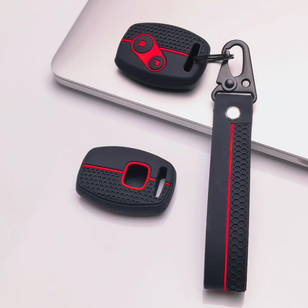 Key Fob Cover for Honda Accord Civic CR-V with Keychain Anti-Scratch Surface Shockproof Structure Soft Grip Texture Easy Install Design