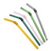 Bent Tip Colored Glass Straws - Double Child Pack, Creative Crystal Design, Heat Resistant for Milk Tea and Drinks