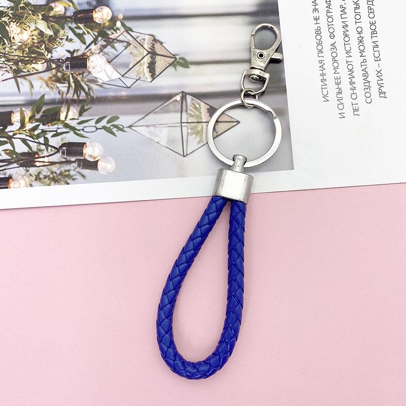 Braided Leather Car Keychain - Unisex Waist-Hanging Bag Charm Keyring