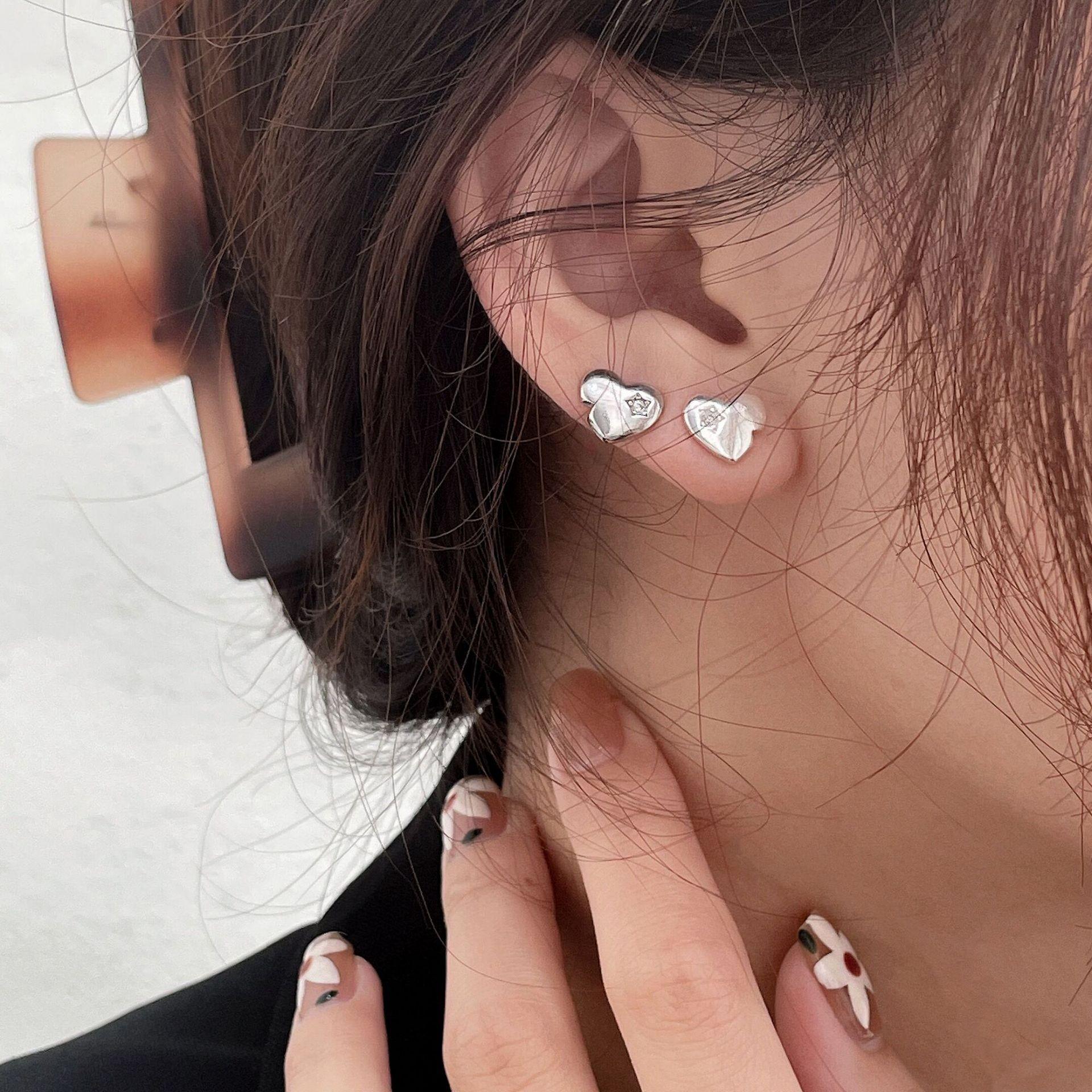 

Yinruitai S925 Sterling Silver Star & Heart Stud Earrings - Women s Trendy Niche Design 2022 Silver Electric - Nano Anti-Oxidation Protection