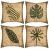 New Green Plant Pillow Cover Antique Decorative Leaf Print Pillow Home Sofa Cushion Cover