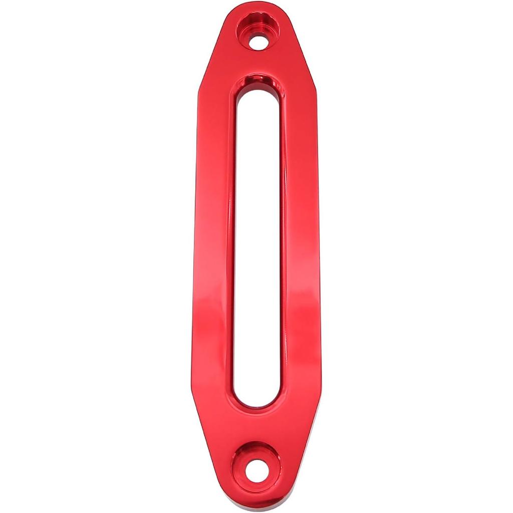 10 Inch Billet Polished Aluminum Bolt-Pattern Hawse Fairlead Synthetic Winch 8000-15000 LBs For ATV/UTV Rope Cable (Anodized Red, 10'')