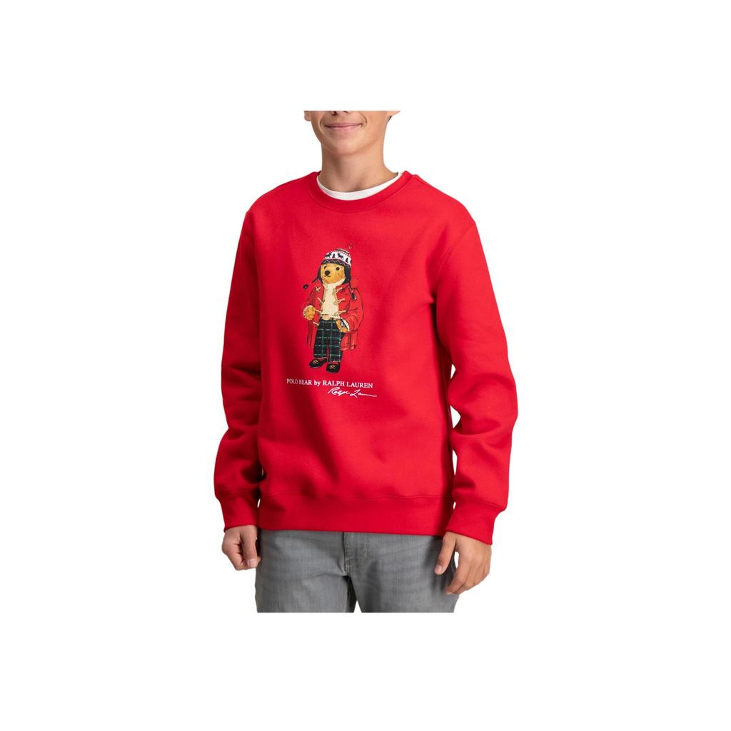 Polo Ralph Lauren Sweatshirt Kids Round Neck Pullover Slim Fit Long Sleeve Red Kids sweatshirt 323960439-001
