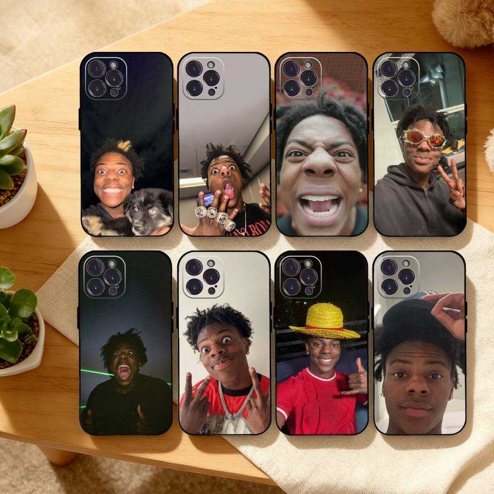 F-Funny I-IShowSpeed Youtuber Phone Case For iPhone17,16,15,14,13,12Plus,Pro Max,XS,5G Soft Silicone Black Cover