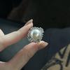 Perle Zirkon Ring Damen Leichter Luxus Design Exquisiter Zeigefingerring Wunderschöner Ring Handschmuck