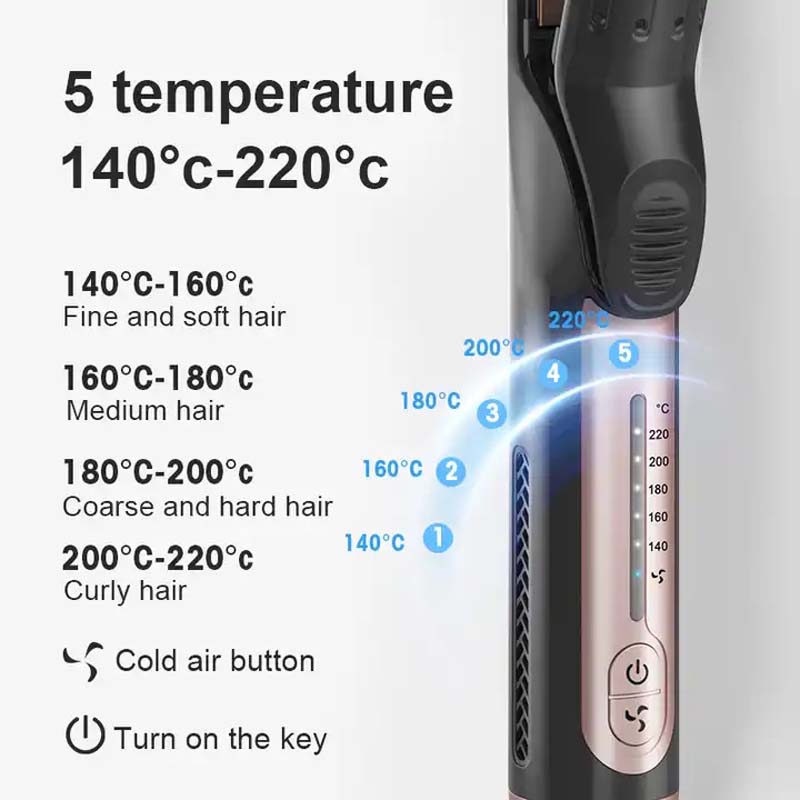 Portable Hair Styling Quick Heating LED Light Display 2 In 1 Mini Air Styling Flat Iron Straightener