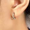 ZAKOL 6 Pcs Shiny Zircon Chunky Circle Hoop Earrings for Women Girls Fashion White Gold Color Helix Tragus Piercing Zircon
