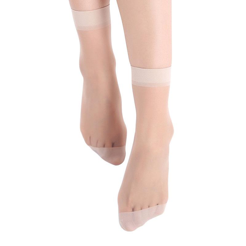 10 Pairs of Women's Summer Thin Cotton Bottom Non Slip Anti Hook Wire Tube Steel Stockings