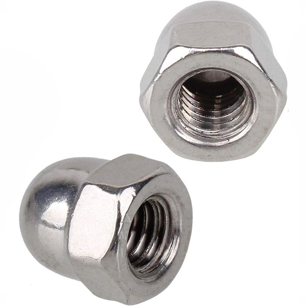 10Pcs Silver Dome Head Nuts M6 Thread Dia Acorn Cap Nuts Practical Hardware Nuts  Fasteners
