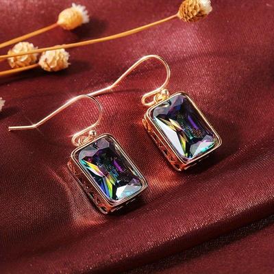 Fashionable and High-end Temperament, Colorful Zircon Earrings, Earrings, Earrings, Jewelry Gifts