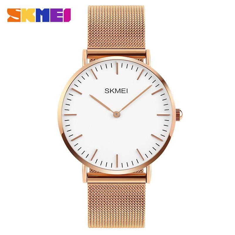 Moment Beauty Fashion Simple Men's Watch Korean Edition Thin Dial Stainless Steel Mesh Belt Student Casual Quartz Watch