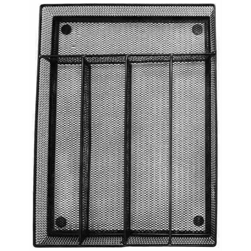 Metal Desk Tray With Adjustable Dividers For Stationery And Cutlery Organization Desk Stationery Storage Organizer