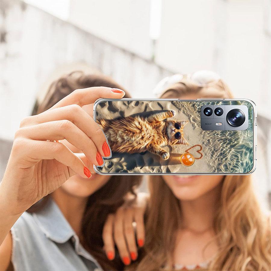 Cat Vacation Phone Case For Redmi Note 15 Pro 5G 14 13 12 Pro Plus 11 11T 11E 11S 10 Pro 10S 9 9S Cover Cell Clear with Suitable