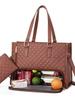 Rautenmuster 2-in-1 Pendler-Tote: Handtasche mit großer Kapazität zum Umhängen, Isolierte Lunchtasche, Schultertasche für Mütter.