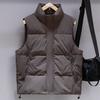 Men 50% White Duck Down Vest, Quilted Sleeveless Waistcoat, Adjustable Hem Windproof Stand Collar Winter Gilet Jacket