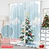 2pcs 2D Flat Printing Merry Christmas Drapes Christmas Tree Baubles Festive Polyester Without Electricity Festive Holiday