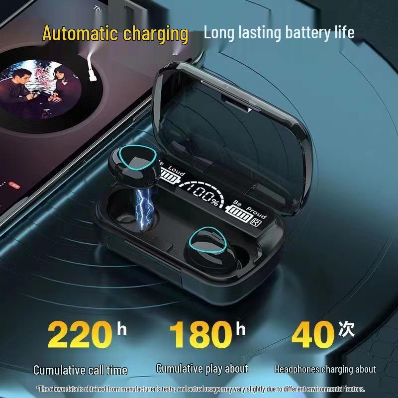 M90/M10 True Wireless Noise Cancelling Bluetooth Earphones with Long Battery Life for Gaming