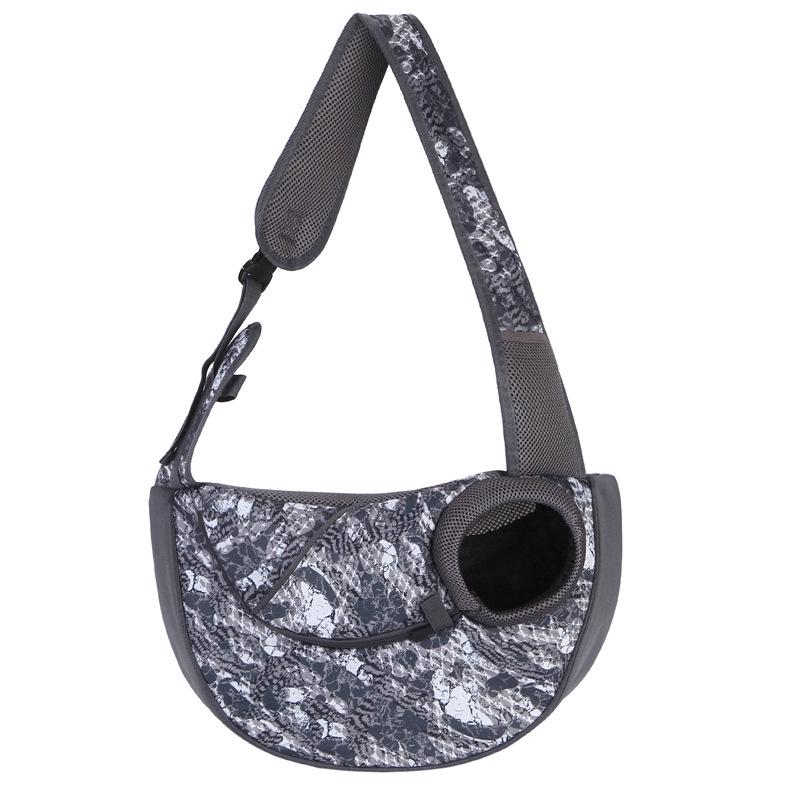 Portable Mesh Pet Crossbody Backpack - Breathable, Large Capacity for Cats & Dogs Small