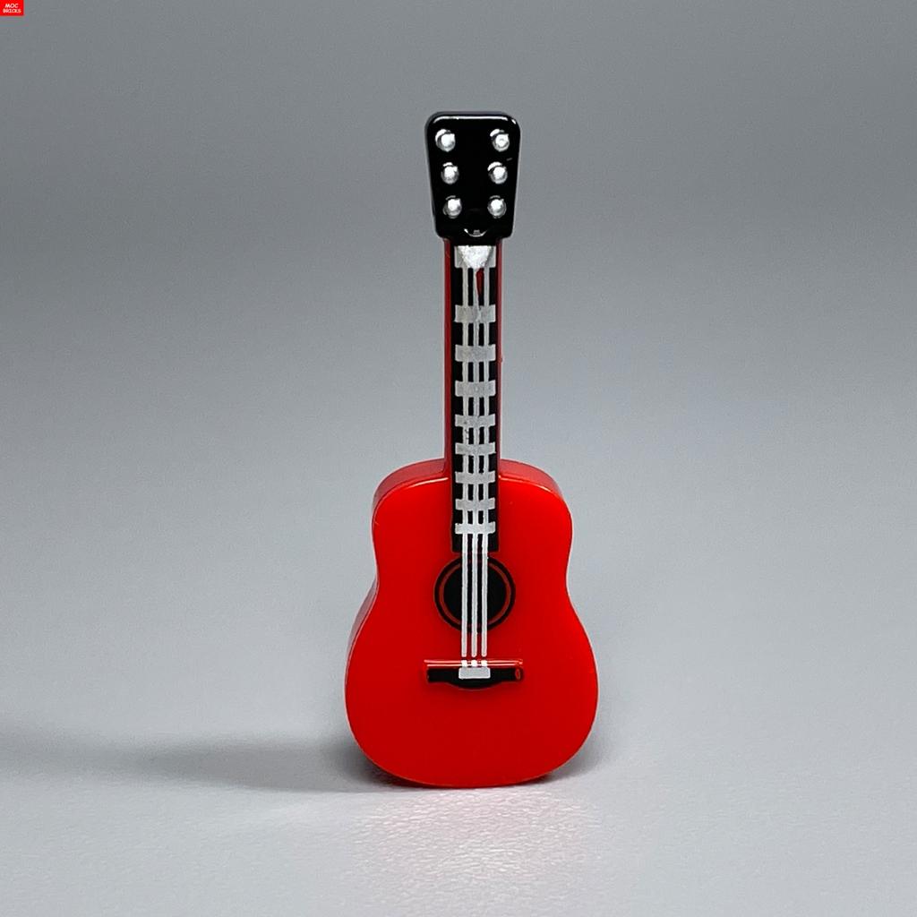 10pcs/lot MOC Bricks Utensil Saxophone Bass Guitar suona Instrument 13808 Music Building Blocks DIY Dolls Toys Kids Gifts