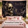 Skull Gothic (90) Theme Wall Tapestry Customized With Name Text Personalized Hanging Tapestry For Bedroom Living Room Decor