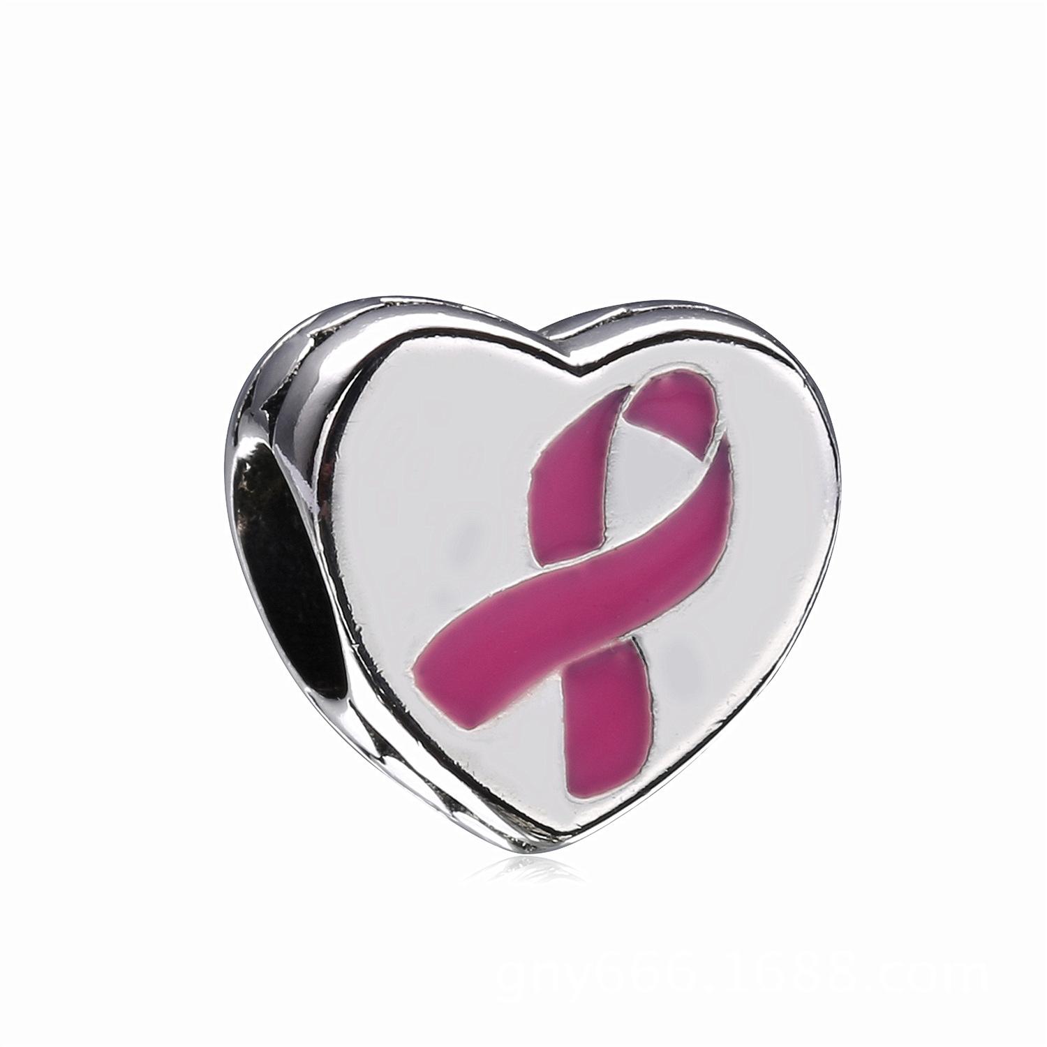 

925 Silver Exquisite Pink Ribbon Crown Charm Pendant Suitable For Original Bracelet DIY Fashion Jewelry