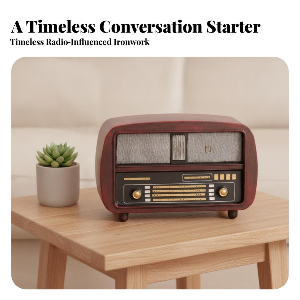Vintage Radyo Figürü Masaüstü Dekor Çalışma Odası İçin Sağlam