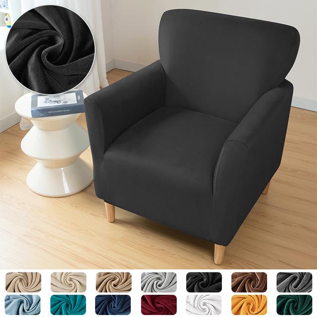 Velvet Tub Sofa Cover For Living Room Elastic Club Armchair Slipcovers Stretch Single Couch Chair Covers Home Bar Counter Hotel