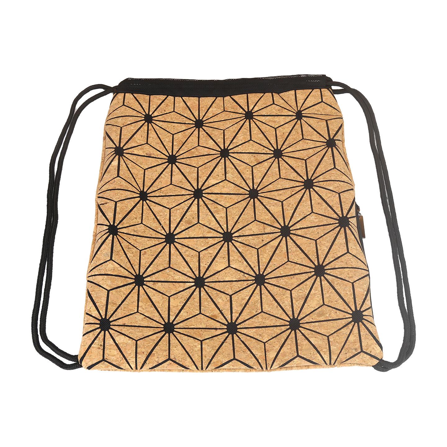 Eco-friendly Korean Style Diamond Pattern Drawstring Backpack