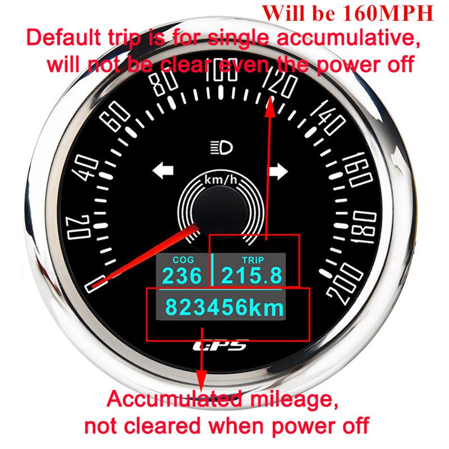 85mm 3in1 Digital GPS Speedometer Gauge w/COG Trip 160MPH For Car Marine Yacht