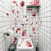Halloween Window Stickers Terror Bloody Handprint Footprint Indoor Outdoor Spooky Halloween Party Wall Decal Floor Stickers