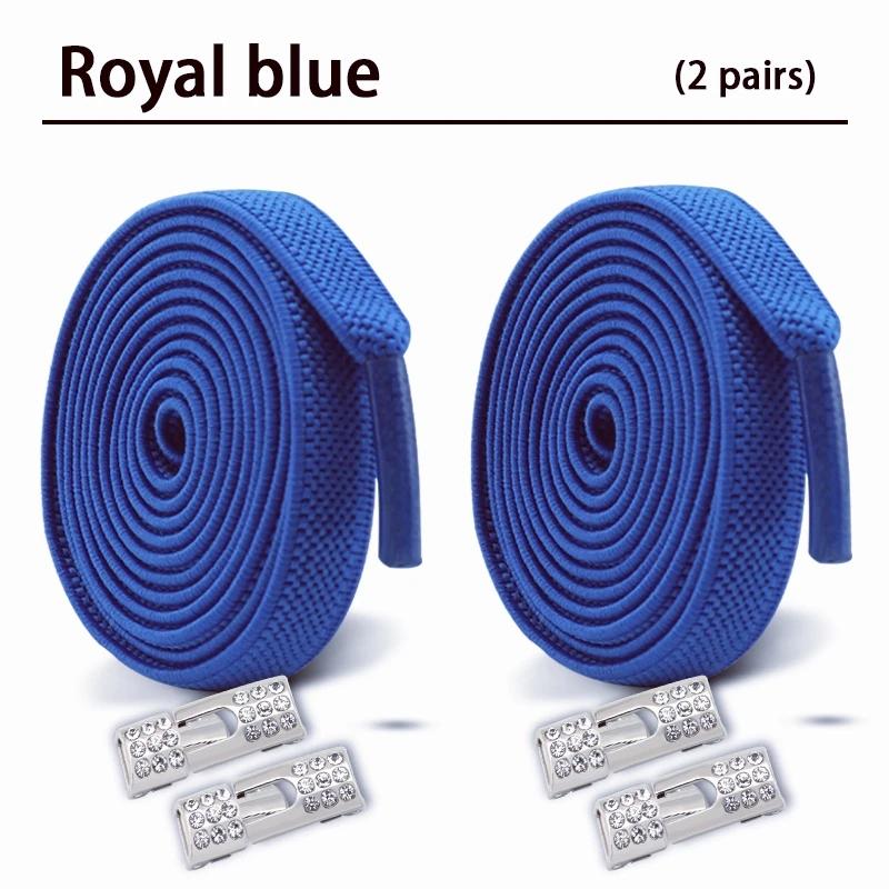 2 Pair Diamond Lock Shoelaces Without Ties Elastic Laces Sneakers No Tie Shoe Laces Kids Adult Wide Shoelace Shoe Accessories