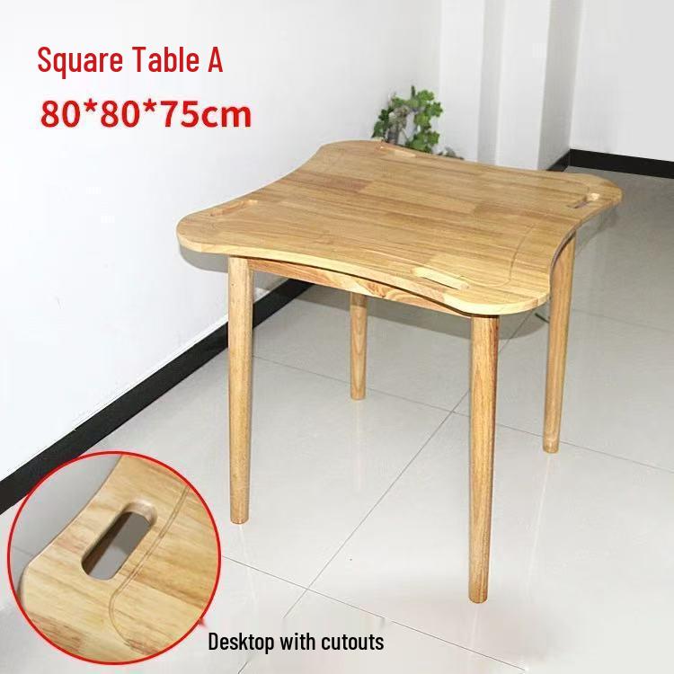 Elderly-Friendly Solid Wood Dining Table & Chair Set for Nursing Homes and Rehabilitation Centers