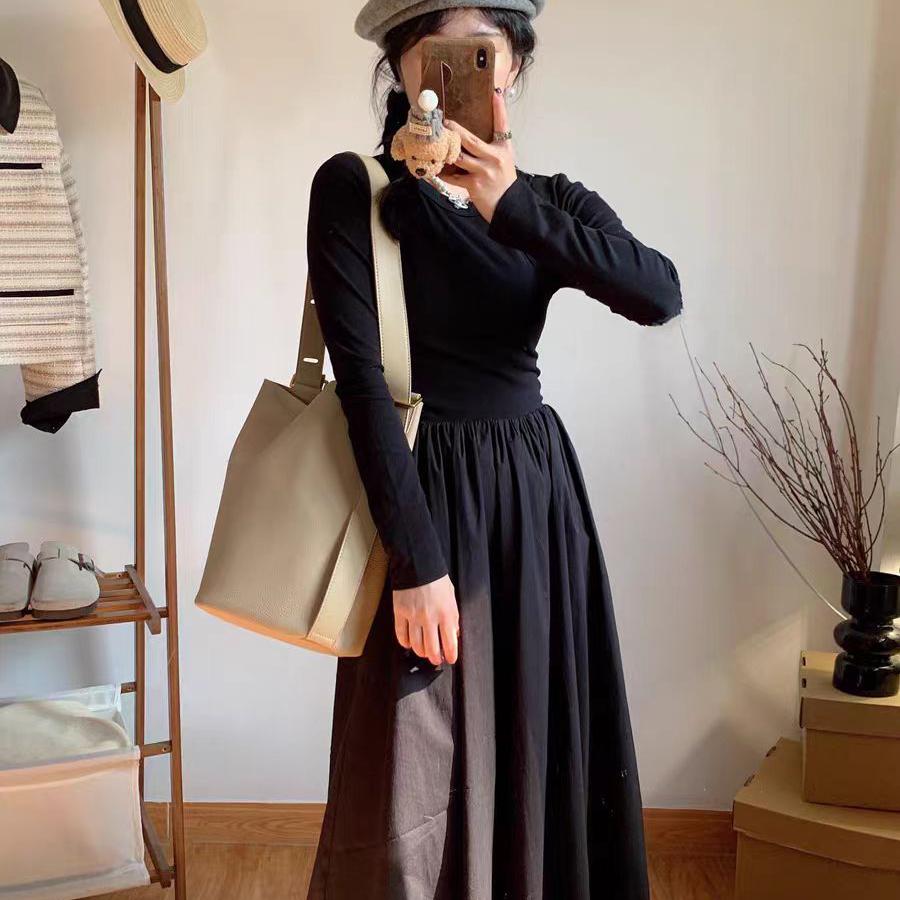 Dámská kabelka z pravé kůže s velkou kapacitou Dámská designová kabelka Nákupní tašky Kbelík Luxusní trend Ramenní Shopper