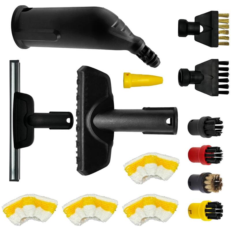 For Karcher SC1 SC2 SC3 SC4 SC5 Replacement Steam Round Brushes Nozzle Microfibre Cloths Set Steam Cleaner Accessories