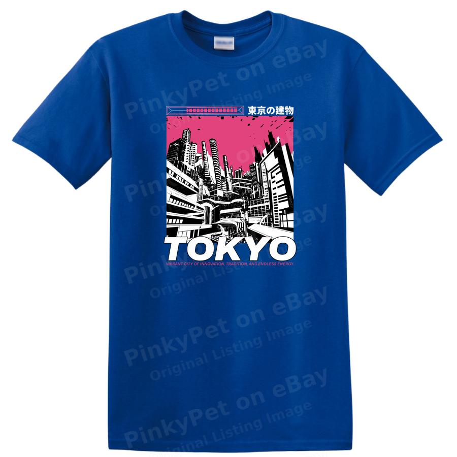 Tokyo Cityscape Graphic Art T Shirt Urban Skyline Print Tee Retro Style