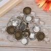48pcs Rotation Pendant Base Tray Round Glass Domes Key Rings Jewelry DIY Tool Accessory
