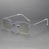 Denmark Brand Polygon Rimless Glasses Frame Men Women 2128 Fashion Frameless Oversize Eyeglasses Pure Titanium Ultralight Gafas