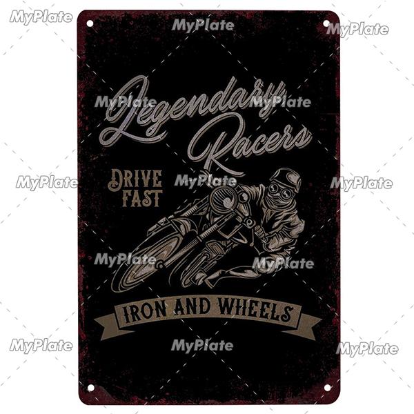 

Металлический знак для мотоцикла, винтажная табличка, жестяная вывеска, настенный декор для гаража, клуба, тарелка, поделки, байкерский плакат, хот-род 20x30cm