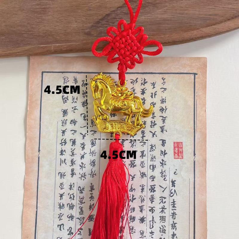 1 Pc Chinese Zodiac Horse Lucky Tassels Pendant Car Hanging Ornament Spring Festival Home Decorations Accessories New Year Gifts