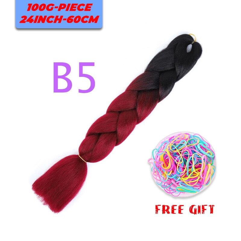 MERISIHAIR Single Ombre Color Synthetic Hair Extension Crochet Twist Jumbo Braiding Long Hair